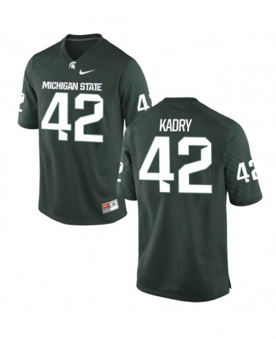 Men's Hussien Kadry Michigan State Spartans #42 Nike NCAA Green Authentic College Stitched Football Jersey UF50I06YW